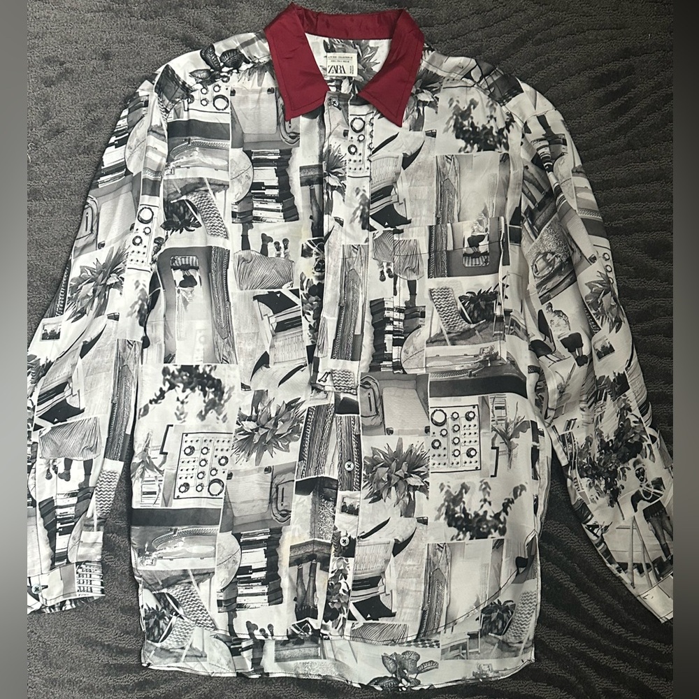 Zara Collection Men’s Graphic Print Dress Shirt